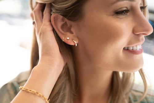 14k Mini Infinity Hoops