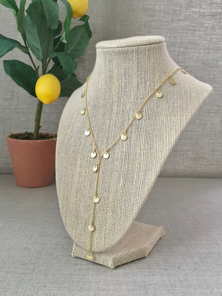 Greek Goddess Lariat in Gold - Christiana Layman Designs