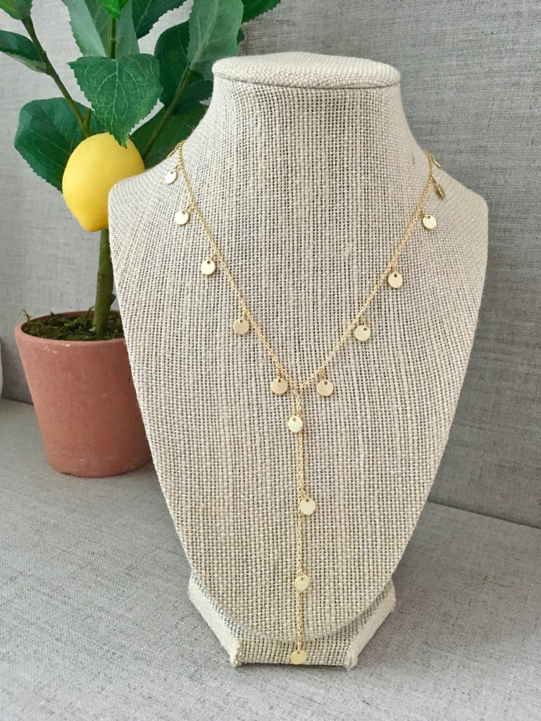 Greek Goddess Lariat in Gold - Christiana Layman Designs