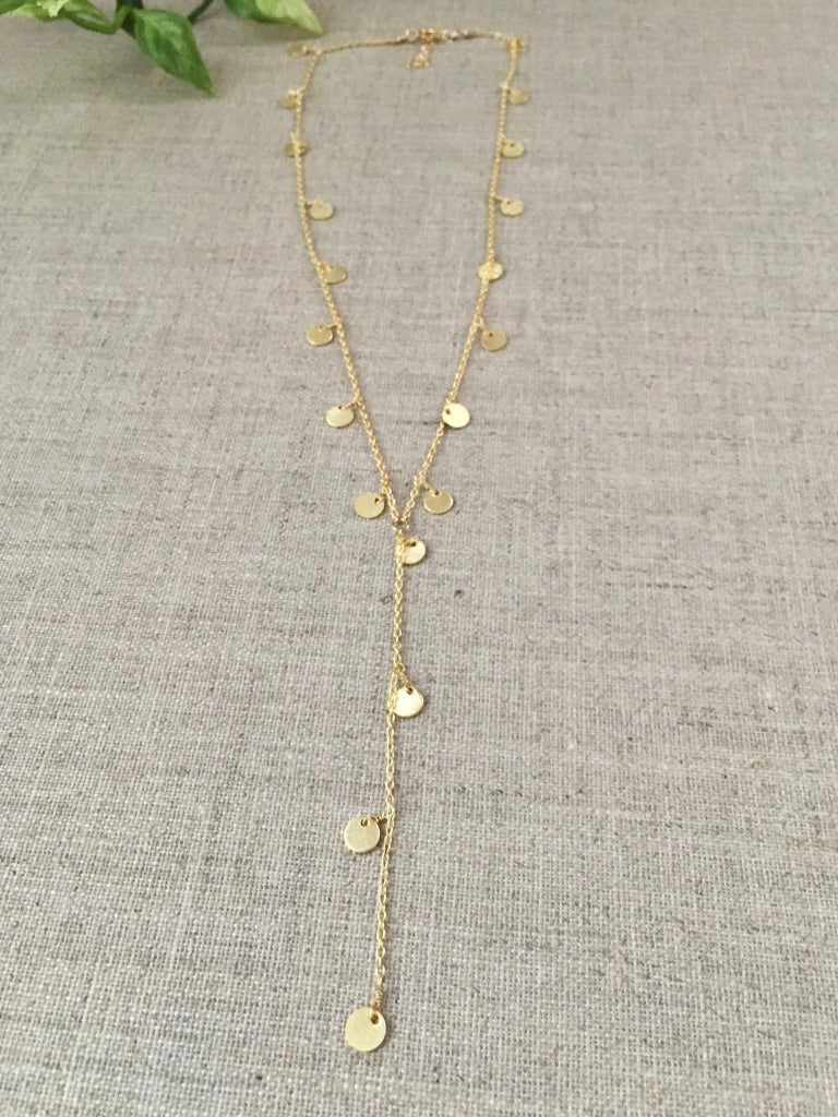 Greek Goddess Lariat in Gold - Christiana Layman Designs