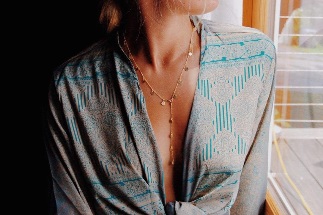 Greek Goddess Lariat in Gold - Christiana Layman Designs