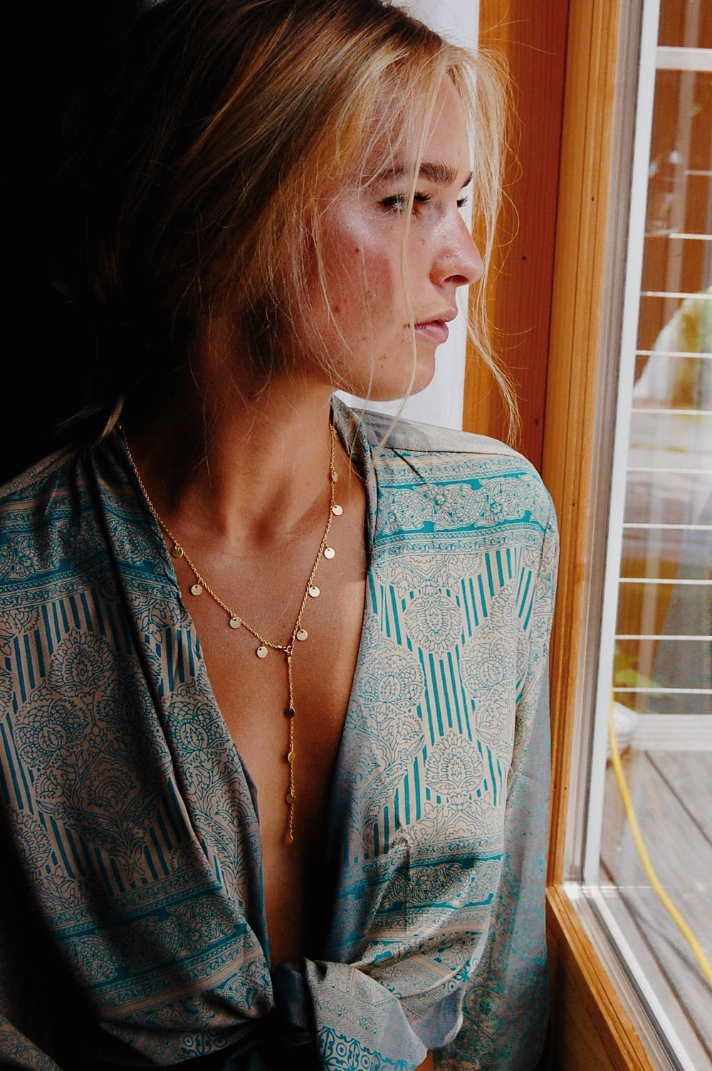 Greek Goddess Lariat in Gold - Christiana Layman Designs