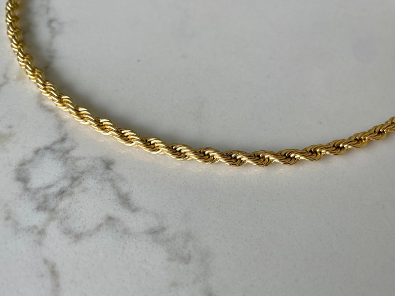 Gold Chains and Necklaces - Rope Solid Gold Chain 3mm