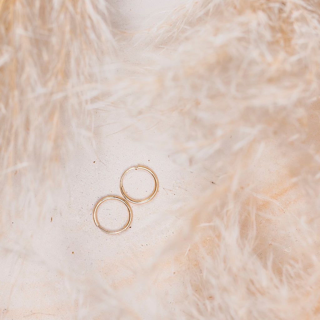 14k Mini Infinity Hoops