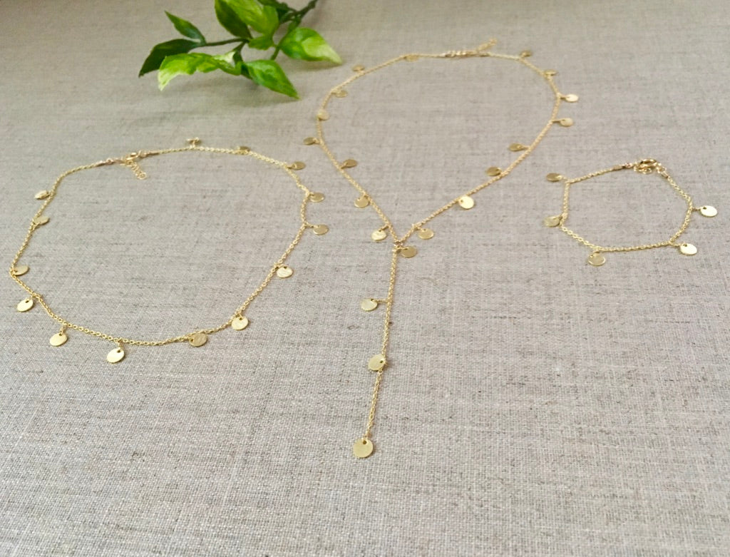 Greek Goddess Lariat in Gold - Christiana Layman Designs